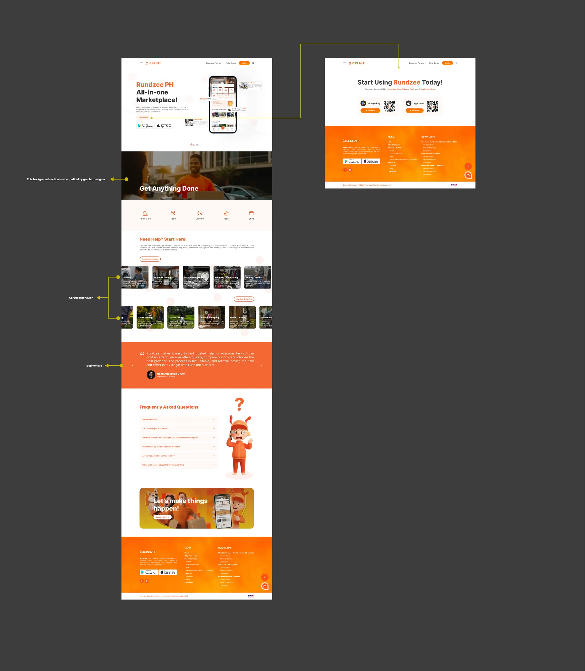 Landingpage-Design der Rundzee-PH-Website