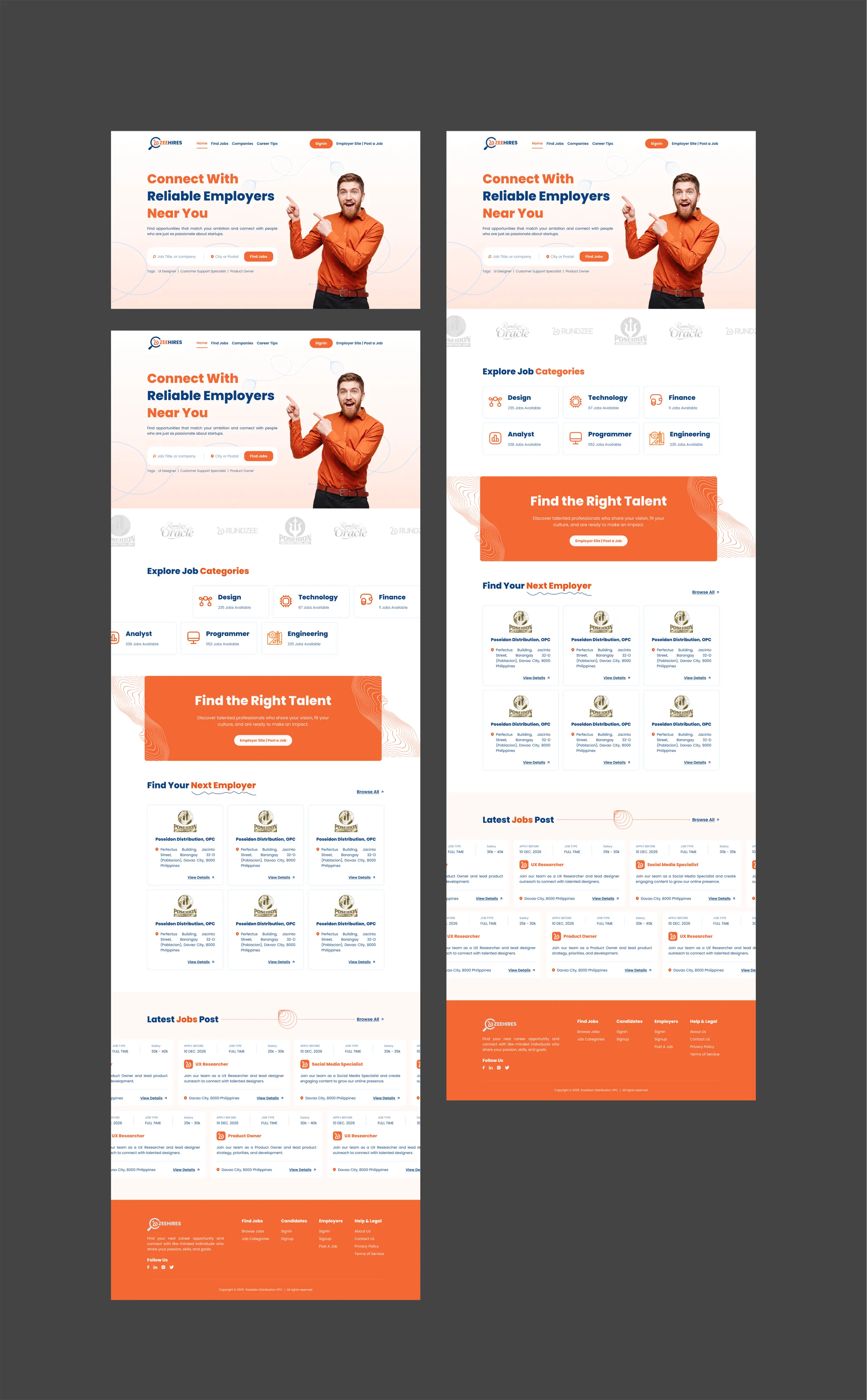 Landingpage-Design von ZeeHires