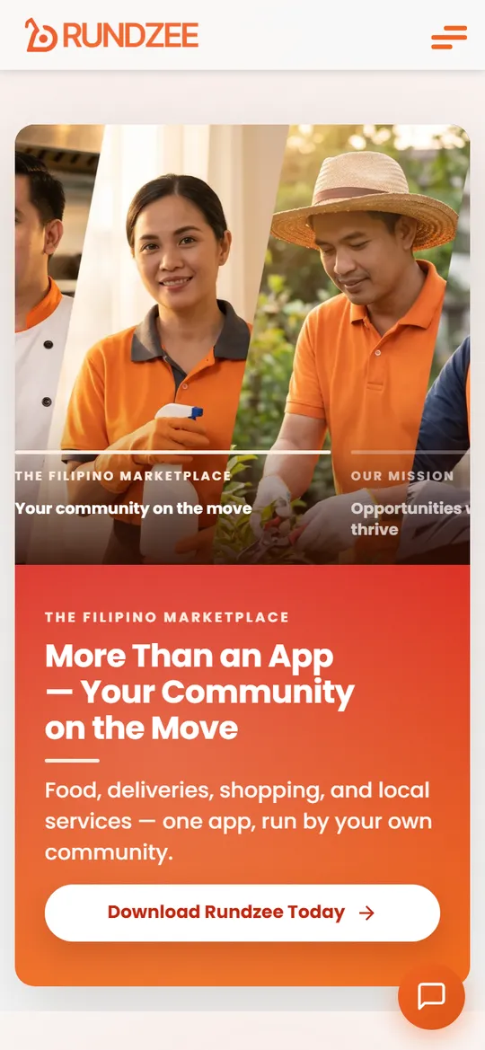rundzee.ph on a phone screen